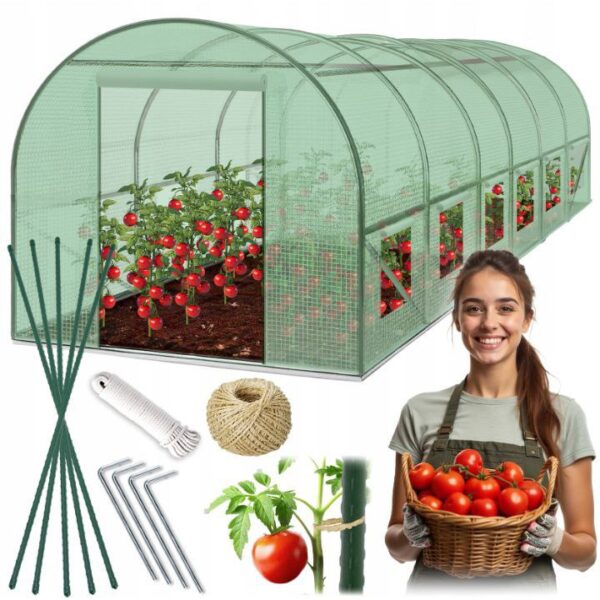 tunel foliowy ogrodniczy ogrodowy szklarnia na warzywa owoce plonos zielony