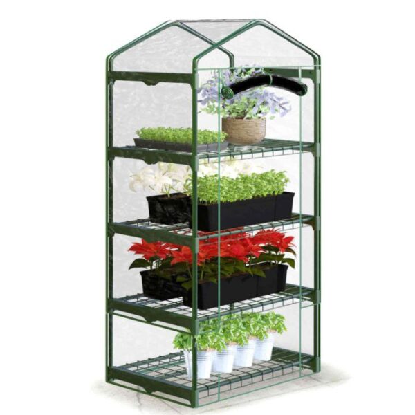 mini szklarnia balkonowa do domu ogrodowa mały tunel foliowy 4 półki 160cm